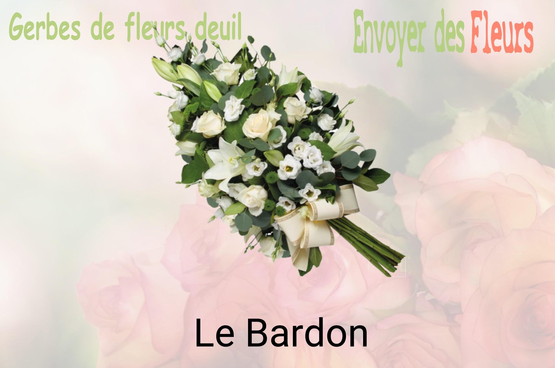 Gerbe de fleurs de deuil livrée à Le Bardon